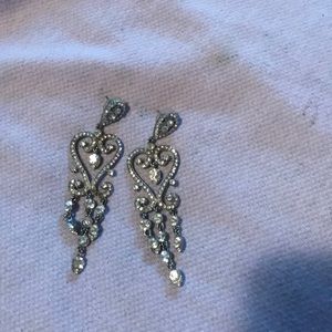Heart shaped chandelier earrings
